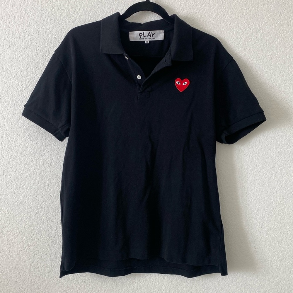 Comme des Garçon PLAY Heart Logo Slim Fit Polo